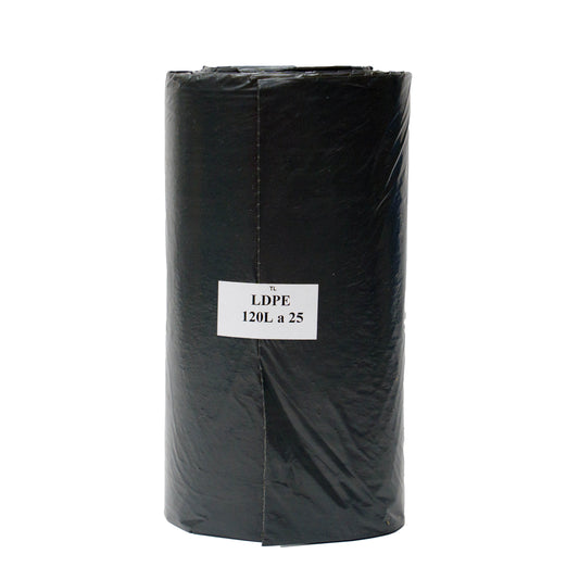 WORKI NA ŚMIECI 120L CZARNE LDPE 25SZT