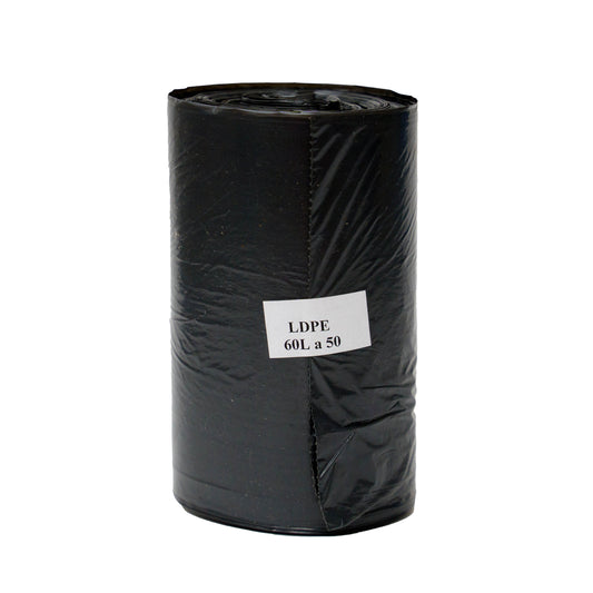 WORKI NA ŚMIECI 60L CZARNE LDPE 50SZT